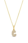 Shymi Mini Pavé Bubble Initial Pendant Necklace In Gold