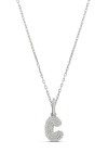 Shymi Mini Pavé Bubble Initial Pendant Necklace In Metallic