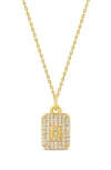 Shymi Mini Pavé Initial Medallion Necklace In Gold