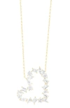 Shymi Mixed Cubic Zirconia Open Heart Pendant Necklace In Gold