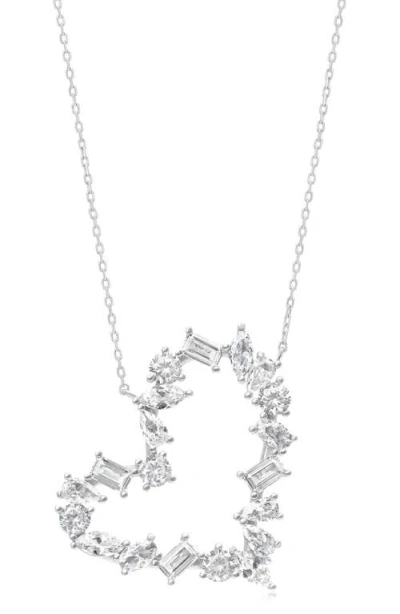 Shymi Mixed Cubic Zirconia Open Heart Pendant Necklace In Metallic