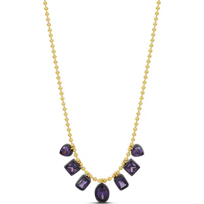 Shymi Mixed Shape Stone Dangle Ball Chain Necklace In Multi