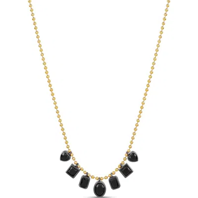 Shymi Mixed Stone Dangling Statement Necklace In Gold