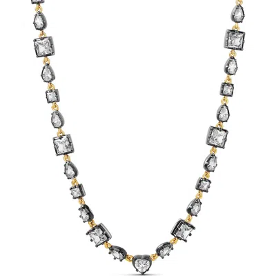 Shymi Multi Shape Mixed Metal Necklace In Gold