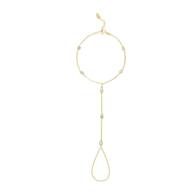 Shymi Multi Stone Hand Chain - .925 Sterling Silver, 14k Gold-plated, Rhodium Plated, 6" With 2" Extender, In Red