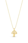 Shymi Mushroom Charm Necklace In Gold