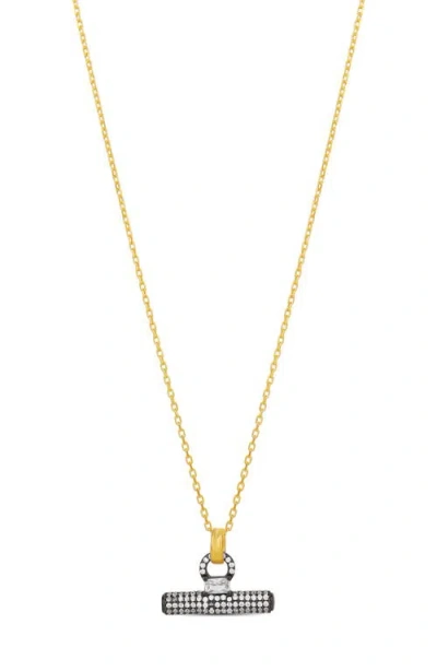 Shymi Pav T Bar Pendant Necklace In Gold