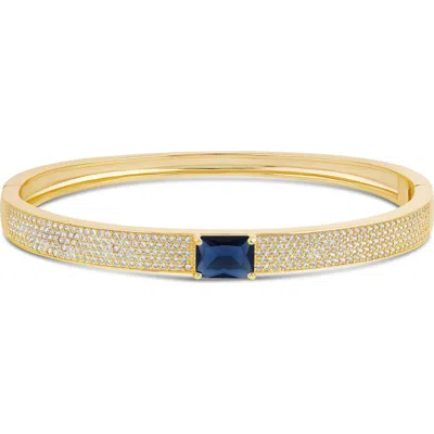 Shymi Pavé Center Stone Bangle In Blue