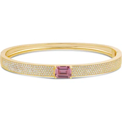 Shymi Pavé Center Stone Bangle In Pink