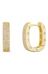 Shymi Pavé Chunky Horseshoe Hoop Earrings In Gold
