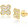 Shymi Pavé Clover Stud Earrings In Gold