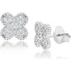 Shymi Pavé Clover Stud Earrings In Silver