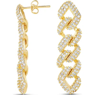 Shymi Pave Cuban Drop Earrings In Gold