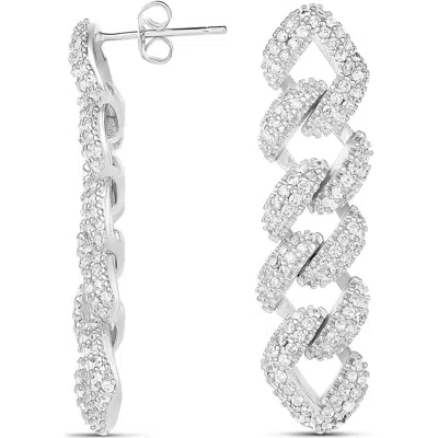 Shymi Pave Cuban Drop Earrings In Metallic