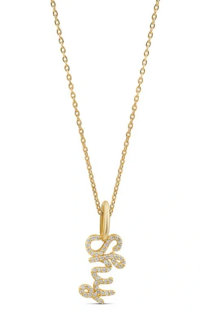 Shymi Pavé Cubic Zirconia Cursive Name Pendant Necklace In Gold