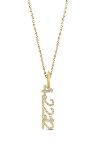 Shymi Pavé Cubic Zirconia Date Pendant Necklace In Gold