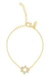 Shymi Pavé Cubic Zirconia Star Of David Bracelet In Gold