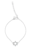 Shymi Pavé Cubic Zirconia Star Of David Bracelet In Silver