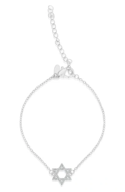 Shymi Pavé Cubic Zirconia Star Of David Bracelet In Silver