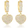 Shymi Women's Pave Heart Dangling Earrings - Gold In Gold