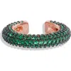Shymi Pavé Ear Cuff In Gold/green