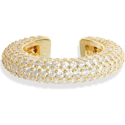 Shymi Pavé Ear Cuff In Gold/white