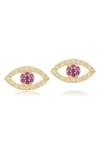 Shymi Pavé Evil Eye Stud Earrings In Gold