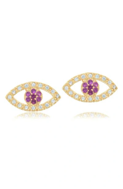 Shymi Pavé Evil Eye Stud Earrings