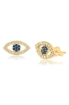 Shymi Pavé Evil Eye Stud Earrings In Gold