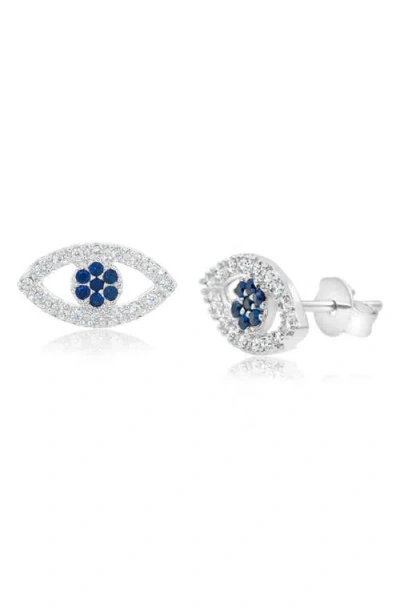 Shymi Pavé Evil Eye Stud Earrings In Silver