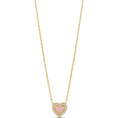 Shymi Pavé Heart Pendant Necklace In Gold