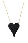 Shymi Pavé Heart Pendant Necklace In Gold/black