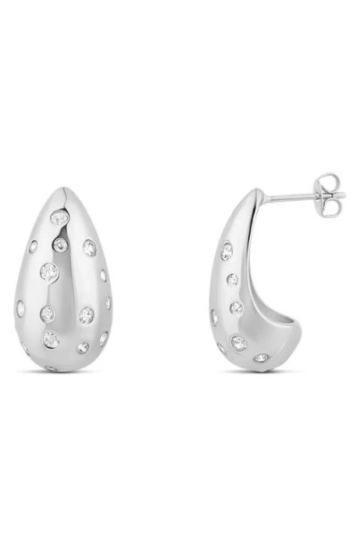 Shymi Pavé Inlay Teardrop Earrings In Silver
