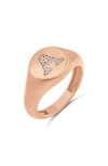 Shymi Pavé Signet Initial Ring In Gold