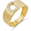 Shymi Pavé Signet Initial Ring In Gold