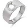 Shymi Pavé Signet Initial Ring In Metallic