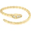 Shymi Pavé Snake Flexible Bangle In Gold