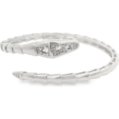 Shymi Pavé Snake Flexible Bangle In Metallic