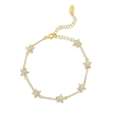 Shymi Pavé Star Tennis Bracelet - .925 Sterling Silver, 14k Gold-plated, Rose -gold Plated, Rhodium Plated