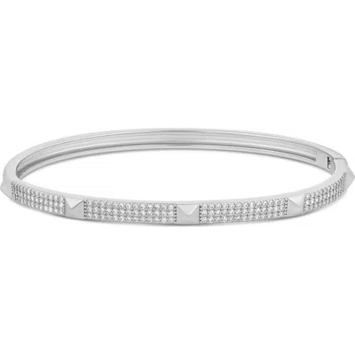 Shymi Pave Studded 3-row Bangle In Metallic