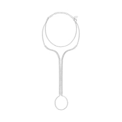 Shymi Pavé Tennis Hand Chain - .925 Sterling Silver, 14k Gold-plated, Rhodium Plated, 6" With 2" Extender,