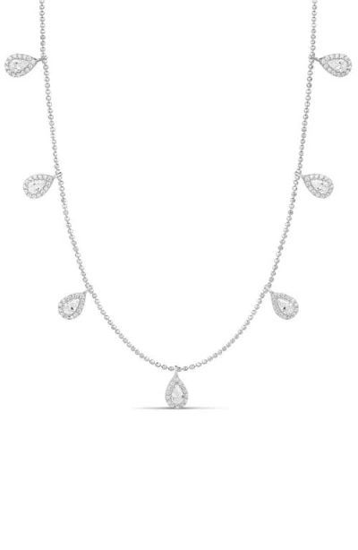 Shymi Pear Shape Cubic Zirconia Drop Necklace In Silver