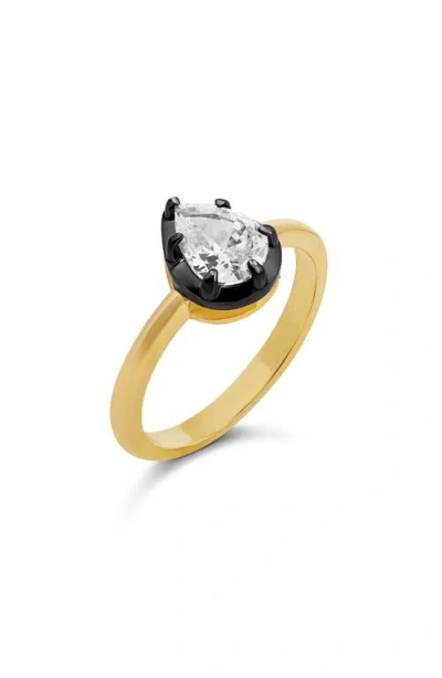 Shymi Pear Solitaire Ring In Gold