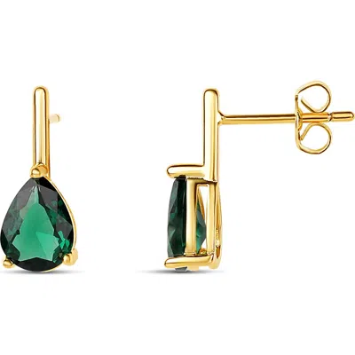 Shymi Pear Stone Mini Drop Earrings In Gold