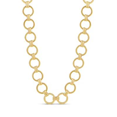 Shymi Round Link Statement Necklace - 14k Gold-filled, Rhodium Plated, Adjustable Chain (15″-17″), Day To 