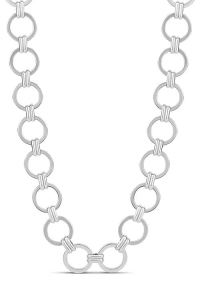 Shymi Round Link Statement Necklace In Silver