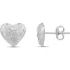 Shymi Scattered Stone Puffy Heart Stud Earrings In Metallic