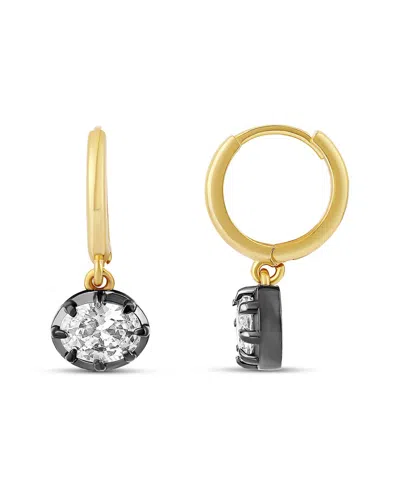 Shymi Prong-set Oval Cubic Zirconia Drop Earrings In Gold