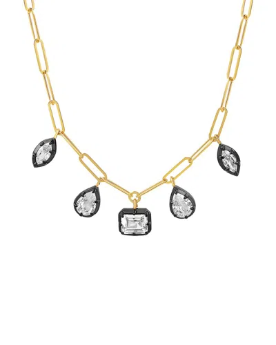 Shymi Silver & 14k Plated Necklace In Transparent