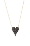 Shymi Small Pavé Heart Pendant Necklace In Gold/black